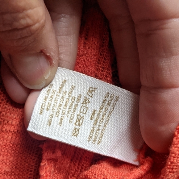 free People Orange Long Knit Button Down L tangerine - Picture 5 of 15